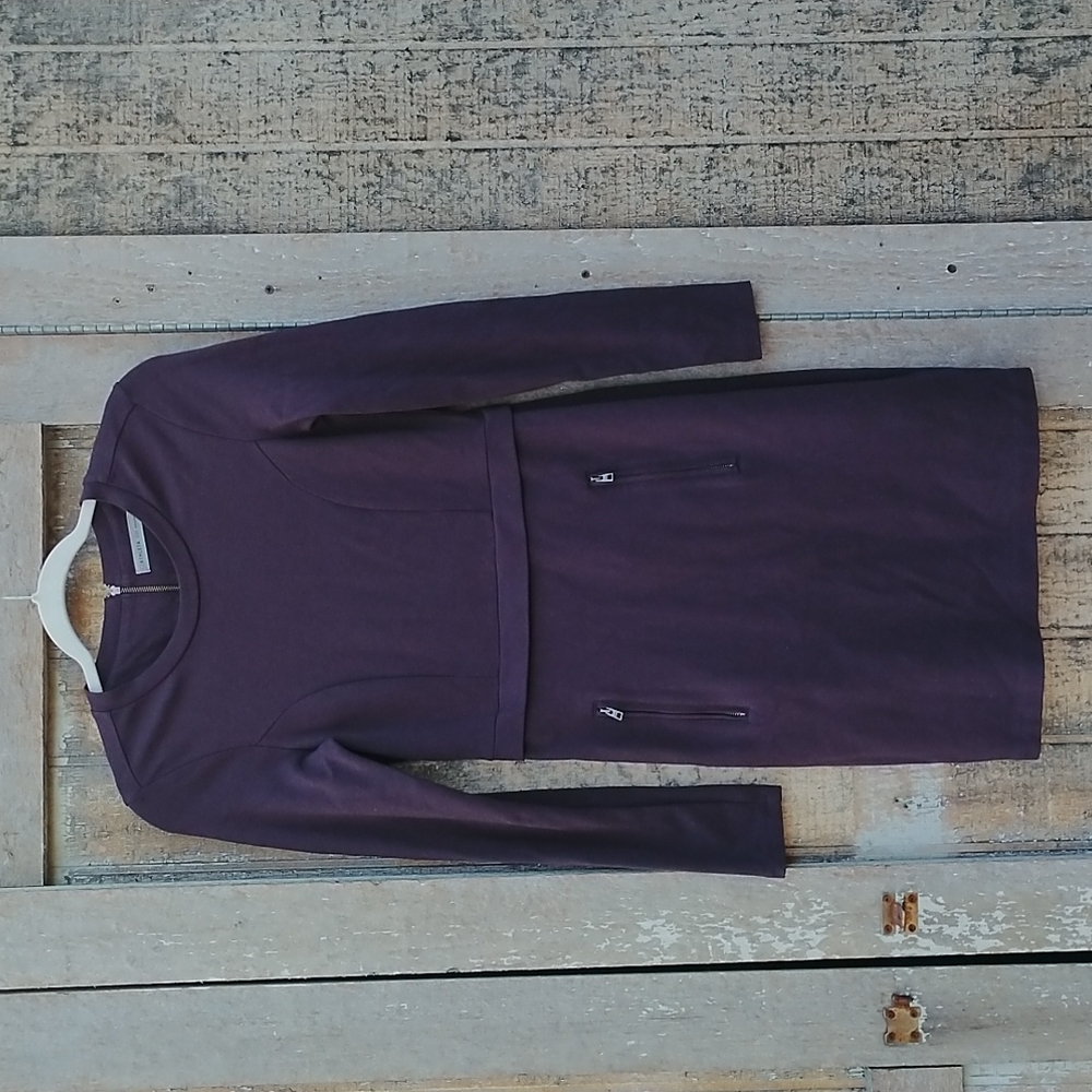 Athleta burgundy long sleeve dress women's XXS